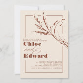 Terracotta Pampas Grass Modern Rehearsal Dinner Kaart (Voorkant)