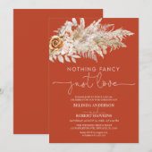 Terracotta Pampas Grass Niets Fancy Alleen Liefde Kaart (Voorkant / Achterkant)