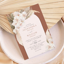 Terracotta Pampas Grass Orchids Tropical Wedding