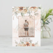 Terracotta Pampas Grass PHOTO Wedding Save Dates S Save The Date (Staand voorkant)