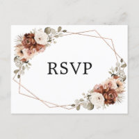 Terracotta Pampas Grass Rustic Geometric Boho RSVP