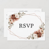 Terracotta Pampas Grass Rustic Geometric Boho RSVP Briefkaart (Voorkant / Achterkant)