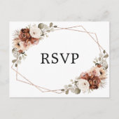 Terracotta Pampas Grass Rustic Geometric Boho RSVP Briefkaart (Voorkant)