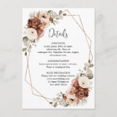 Terracotta Pampas Grass Rustic Geometric Details Informatiekaartje (Voorkant)