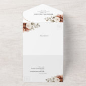 Terracotta Pampas Grass Rustic Geometric Wedding All In One Uitnodiging (Buitenkant)