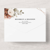 Terracotta Pampas Grass Rustic Geometric Wedding All In One Uitnodiging (Achterkant)