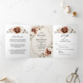 Terracotta Pampas Grass Rustic Geometric Wedding T Drieluik Programma (Binnen)