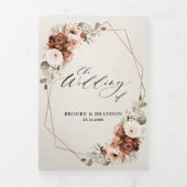 Terracotta Pampas Grass Rustic Geometric Wedding T Drieluik Programma (Cover)