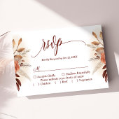 Terracotta Pampas Grass Script Bloemen bruiloft RS RSVP Kaartje
