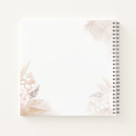 Terracotta Pampas Grass Script Weddenschap Notitieboek (Achterkant)