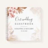 Terracotta Pampas Grass Script Weddenschap Notitieboek (Voorkant)