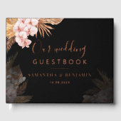 Terracotta Pampas Grass Script Wedding Roos Gold Gastenboek (Voorkant)