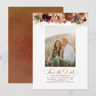 Terracotta Pampas Grass sparen de Datum Foto Save The Date