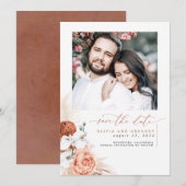 Terracotta Pampas Grass sparen de Datum Foto Save The Date (Voorkant / Achterkant)