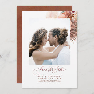 Terracotta Pampas Grass sparen de Datum Foto Save The Date