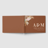 Terracotta Pampas Grass Tropical Monogram Weddensc Gastenboek (Volledig)
