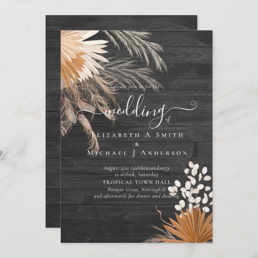 Terracotta Pampas Grass Tropical Wedding (Voorkant / Achterkant)