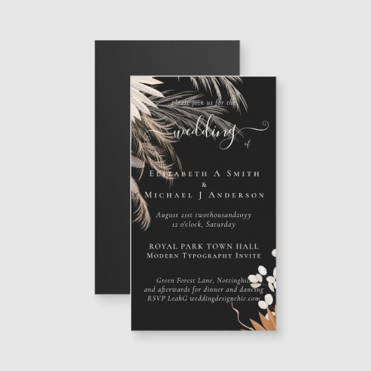 Terracotta Pampas Grass Tropical Wedding (Voorkant / Achterkant)