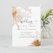 Terracotta Pampas Grass Tropical Wedding (Staand voorkant)