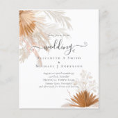 Terracotta Pampas Grass Tropical Wedding Flyer (Voorkant)