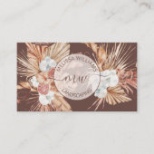 Terracotta Pampas Grass Watercolor Boho Logo Visitekaartje (Voorkant)