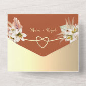 Terracotta Pampas Grass Wedding All In One Uitnodiging (Achterkant)