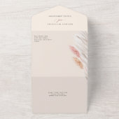 Terracotta Pampas Grass Wedding All In One Uitnodiging (Buitenkant)