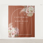 Terracotta Pampas Grass Wedding Foto Wandkleed (Voorkant)