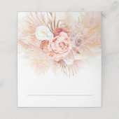 Terracotta Pampas Grass Wedding Place Card Plaatskaartje (Buitenkant ongevouwen)