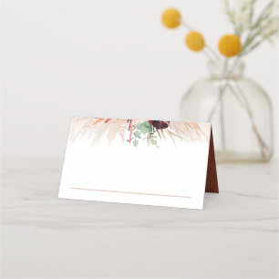 Terracotta Pampas Grass Wedding Place Card Plaatskaartje
