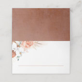 Terracotta Pampas Grass Wedding Place Card Plaatskaartje (Buitenkant ongevouwen)