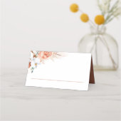 Terracotta Pampas Grass Wedding Place Card Plaatskaartje (Voorkant)