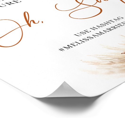 Terracotta pampas Help ons de liefde te vangen Poster (Hoek)