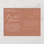 Terracotta pampas modern vrijgezellenfeest chic uitnodiging briefkaart (Achterkant)
