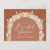 Terracotta pampas modern vrijgezellenfeest chic uitnodiging briefkaart (Voorkant)