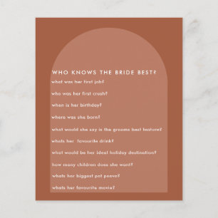 Terracotta pampas modern vrijgezellenfeest game