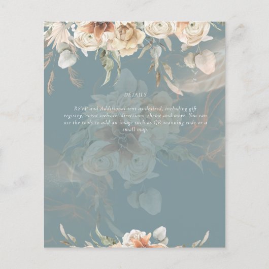 Terracotta Pampasgras BOHO Bruiloft Flyer (Achterkant)