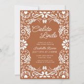 Terracotta Papel Picado Baby shower Kaart (Voorkant)