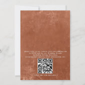 Terracotta Papel Picado Budget QR Code Huwelijk Kaart (Achterkant)