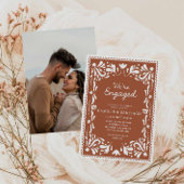 Terracotta Papel Picado Verloving Uitnodiging