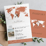 Terracotta Passport Destination Wedding<br><div class="desc">Onze gevouwen trouwuitnodiging is de perfecte keuze voor koppels die een reisthema of een bestemming bruiloft plannen. De uitnodiging is bedoeld als een paspoort, met een cover in een rijke kleur die de warmte en schoonheid van verbrand sinaasappel oproept. Het boho-geïnspireerde ontwerp is perfect voor rustige of elegante bruiloften, en...</div>