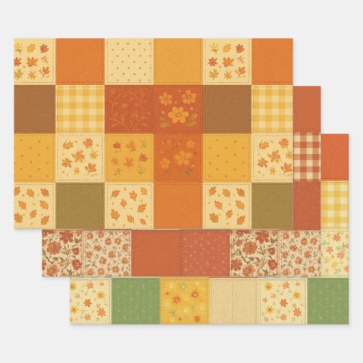 Terracotta Patchwork Dekbed Landelijke Boerderij B Inpakpapier Vel (Set)