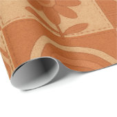 Terracotta Patchwork Dekbed Rustieke Boerderij Blo Cadeaupapier (Rol Hoek)