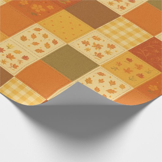 Terracotta Patchwork Dekbed Rustieke Boerderij Blo Cadeaupapier (Hoek)