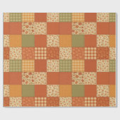 Terracotta Patchwork Dekbed Rustieke Boerderij Blo Cadeaupapier (Vlak)