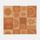 Terracotta Patchwork Dekbed Rustieke Boerderij Blo Fleece Deken (Voorkant (Horizontaal))