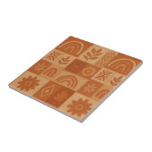 Terracotta Patchwork Dekbed Rustieke Boerderij Blo Tegeltje (Zijkant)