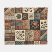 Terracotta Patchwork Deken Rustieke Retro Vintage (Voorkant (Horizontaal))