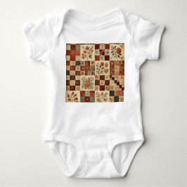 Terracotta Patchwork Landelijk Retro Bloemendesign Romper