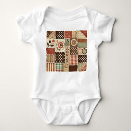 Terracotta Patchwork Landelijk Retro Bloemendesign Romper